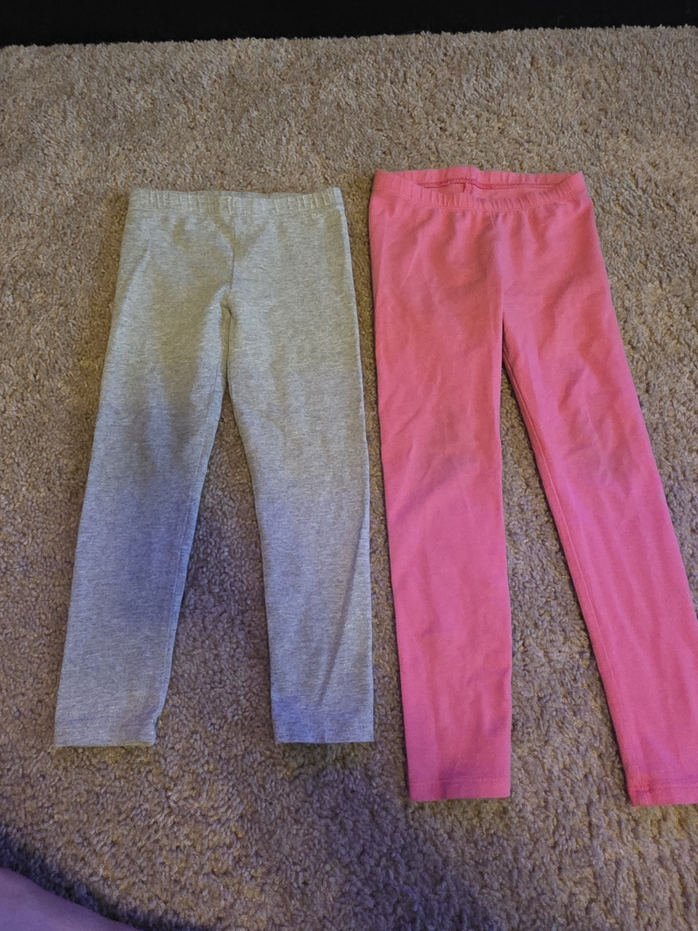 Kids Cotton Leggings Duo - Gray and Pink